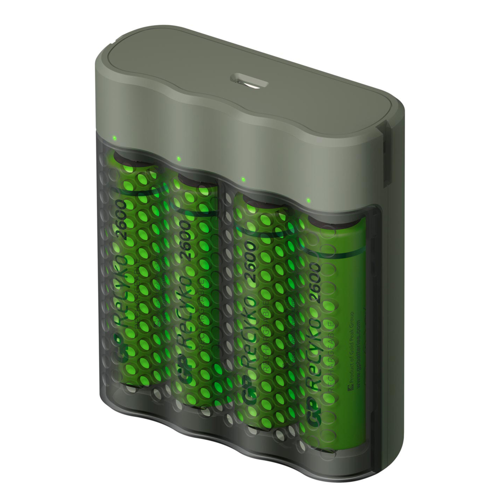 kussen heel veel wol GP Recyko USB Lader + 4 AA Batterijen 2600mah - Geen categorie -  Buitenspelen-shop.nl